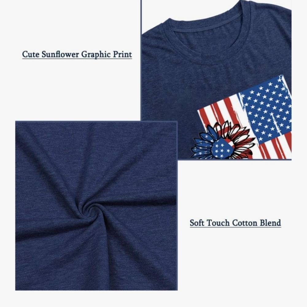 Women's Blue Graphic T-Shirt - Picture 4 of 9